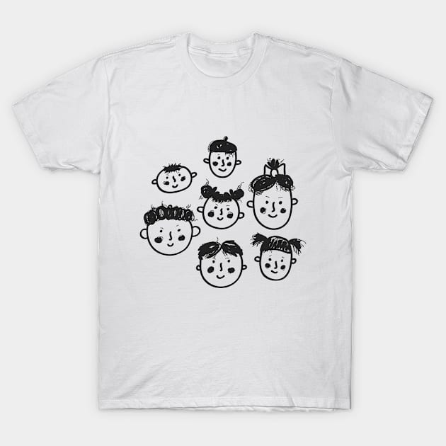 Children faces T-Shirt by Olizabet shop